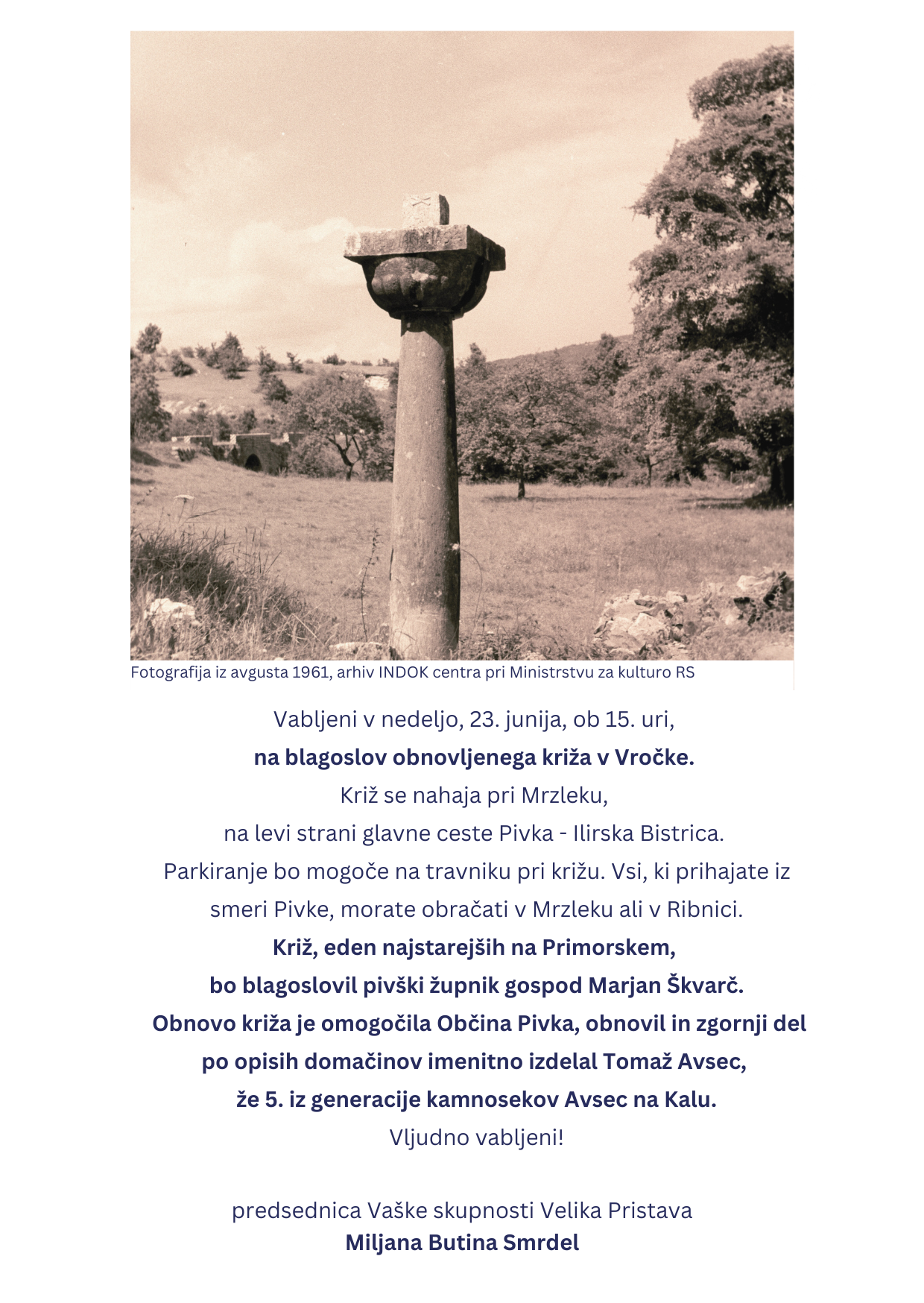 vabilo blagoslov križa 23_junij